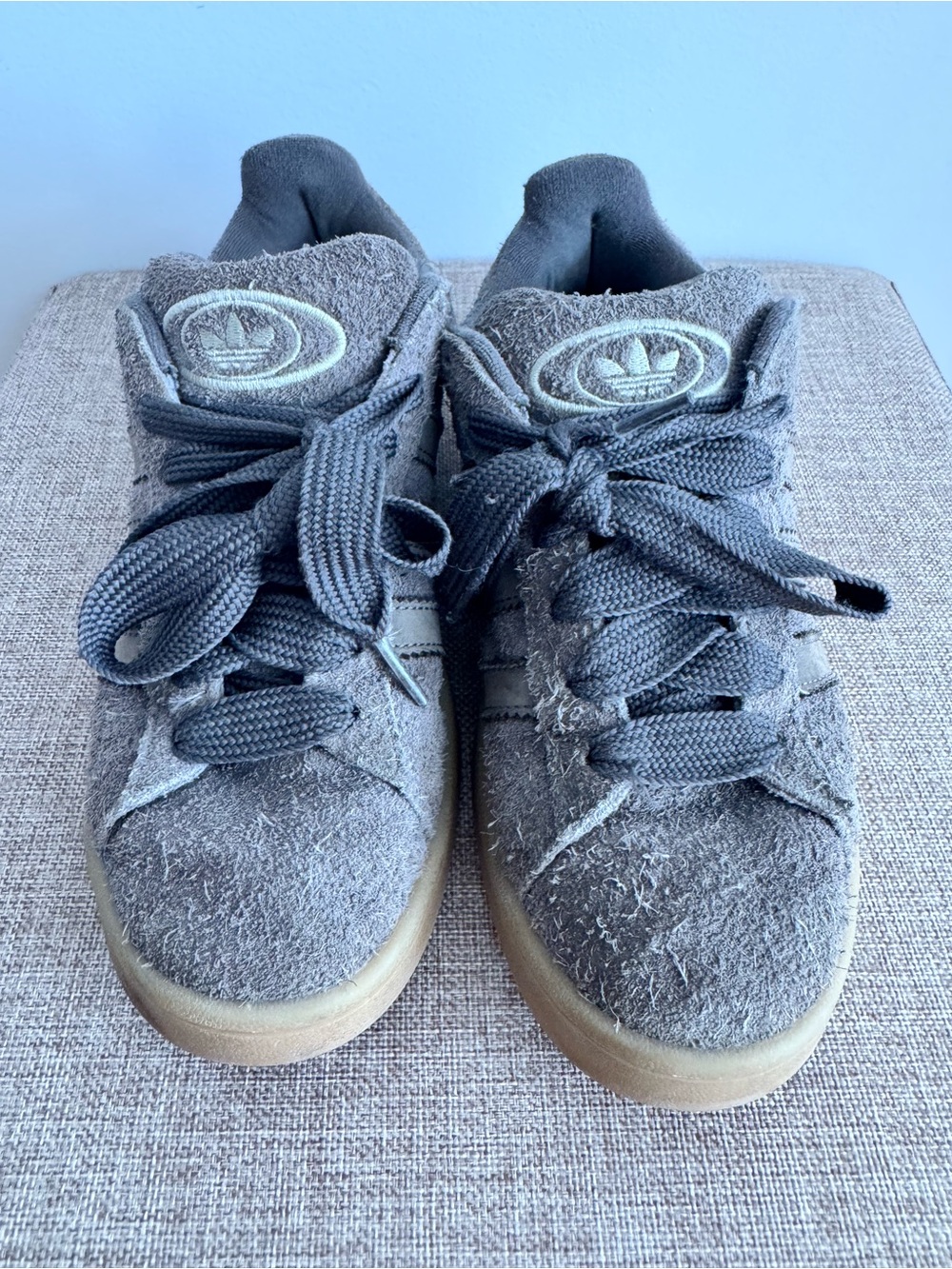 Adidas womens Gray/taupe Suede Sneakers with Gum Outsole